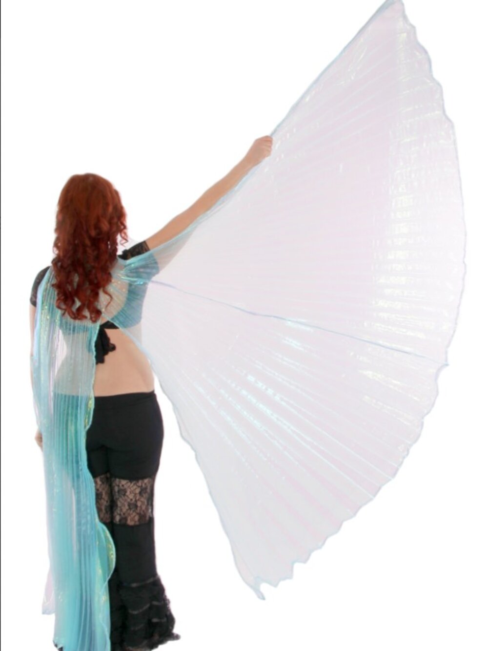 Isis Wings Costume Dance Costume Prop - TURQUOISE OPAL - Like New - Picture 3 of 5